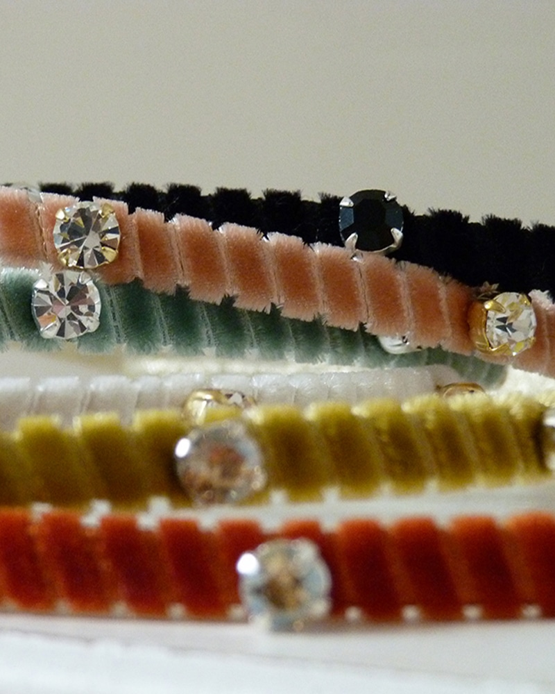 Serre-tête strass et velours CLYDE