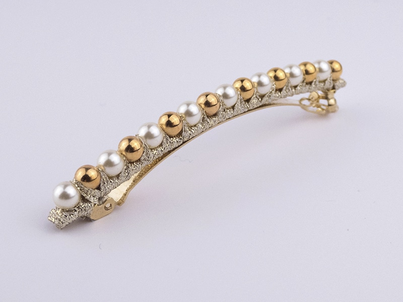 Barrette ISAURE avec perles bicolores