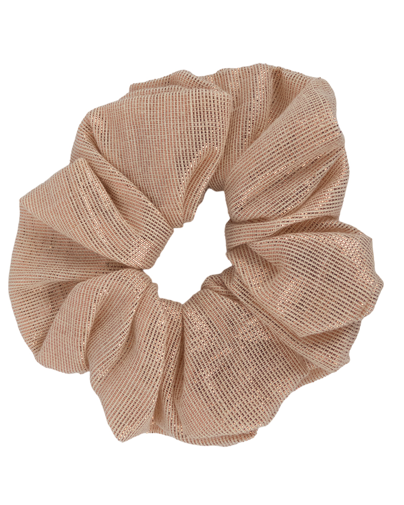 chouchou brillant cuivre/rose
