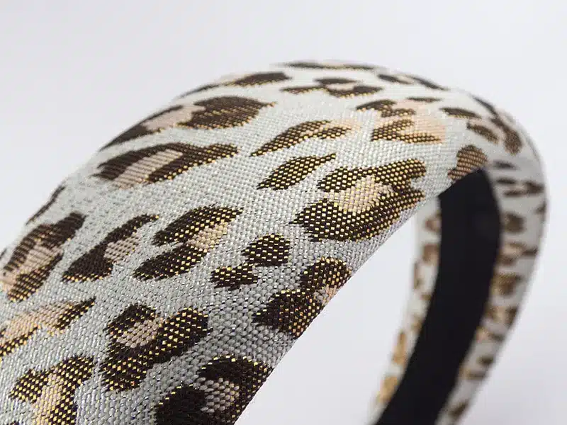 serre-tête léopard en jacquard et lurex