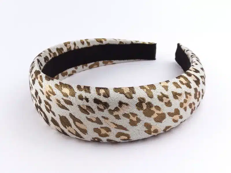 Serre-tête BILL en jacquard léopard et lurex argent