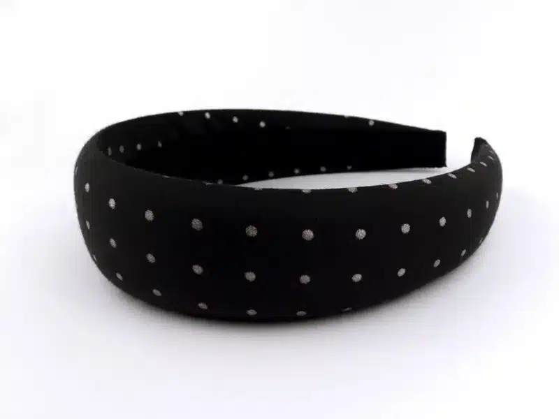 Serre-tête noir à pois argent BILL