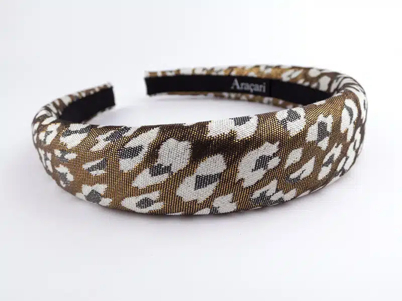 Serre-tête léopard GASPARD en jacquard brillant marron