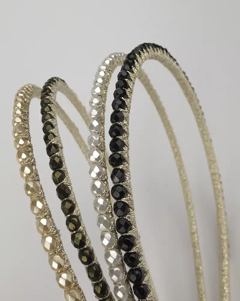 Serre-tête brillant à perles Atelier Araçari - accessoires cheveux faits main