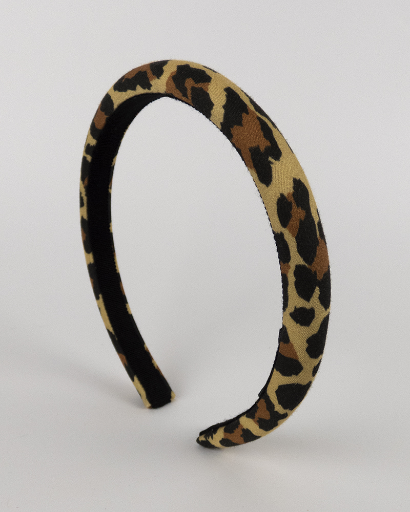 Bandeau de tête à motif léopard en coton fait main